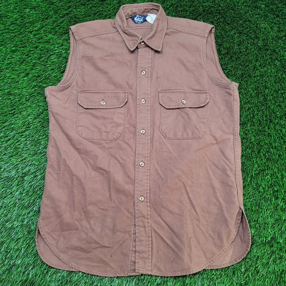 VTG 80s Woolrich USA Made Sleeveless Shirt Men's L Vest Gorpcore